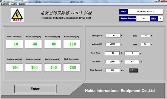 पीवी संभावित प्रेरित गिरावट पीआईडी परीक्षण मशीन फोटोवोल्टिक मॉड्यूल नम और उच्च तापमान सिमुलेशन परीक्षक उपकरण
