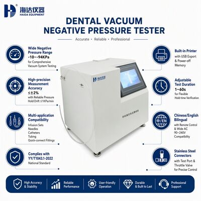 दंत वैक्यूम नकारात्मक दबाव परीक्षक दंत सक्शन सिस्टम परीक्षण उपकरण के लिए वैक्यूम गेज मशीन उच्च परिशुद्धता -94 kPa